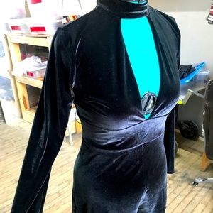 Express black velour romper